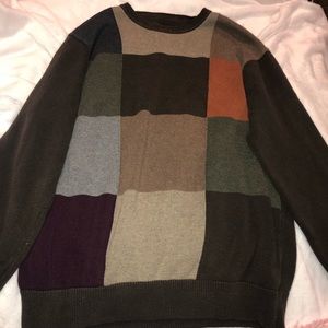 haggar chocolate brown patchwork sweater